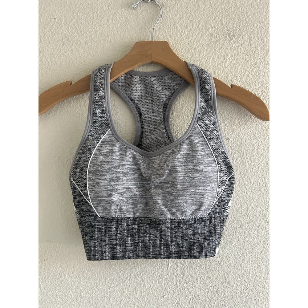 Marika Sports Bra Gray Seamless Racerback Activewear Women's S/M Athleisure Yoga